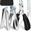 Nail Clipper Set Eagle Beak Thick Toenail Clippers Nipper Stainless Steel Curved Rubber Grip Pedicure Tools for Home Professional