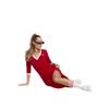 Adidas Originals Adicolor Classics 3-Stripes Maxi Dress With V-Neck And Half Sleeves Women Dress Red II0750