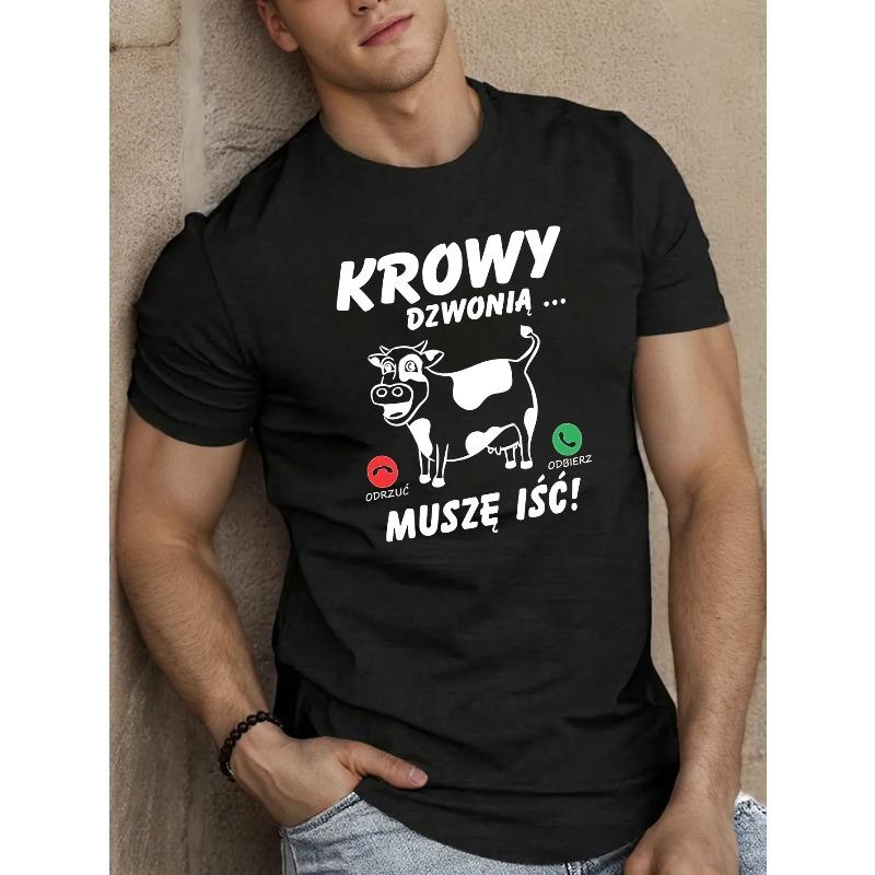 

European Size Fun Polish Men s Short Sleeve T-shirt Summer T-shirt Top 4XL