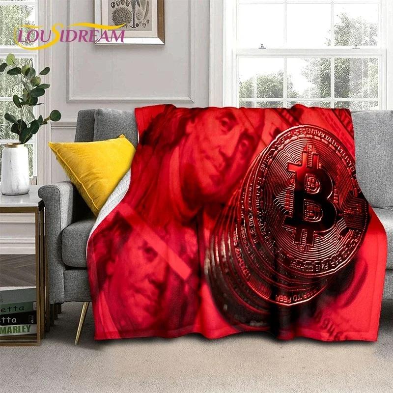 Bitcoin Virtual Currency NFT Soft Flannel Blanket for Beds Bedroom Sofa Picnic,Throw Blanket for Cover Outdoor Leisure Nap Gift