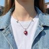 Nischen-Erdbeerhalskette Mädchen SchlüsselbeinKette Damen Schmuck Rote Erdbeere Liebeshalskette Geschenke