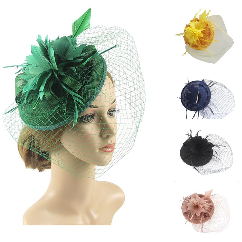 Retro Sinamay Headband Fascinator Wedding Ascot Hat Hatinator Birdcage Veil