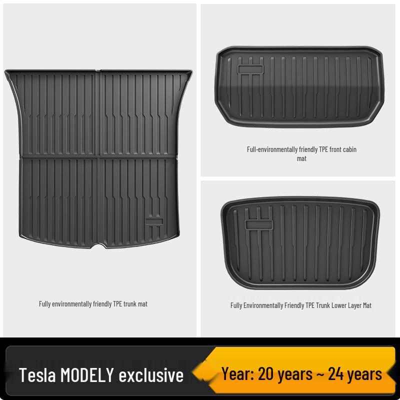 Eco-Friendly TPE All-Weather Floor & Trunk Mats for Tesla Model Y