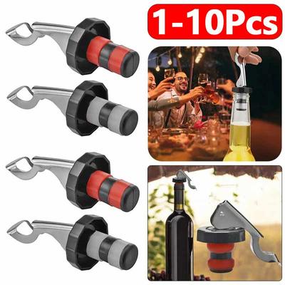1-10Pcs Press Wine Stopper Vacuum Sealed Plug Wine Bottle Stopper Wine Saver Caps Barware Kitchen Tools Wine Bottle Stopper