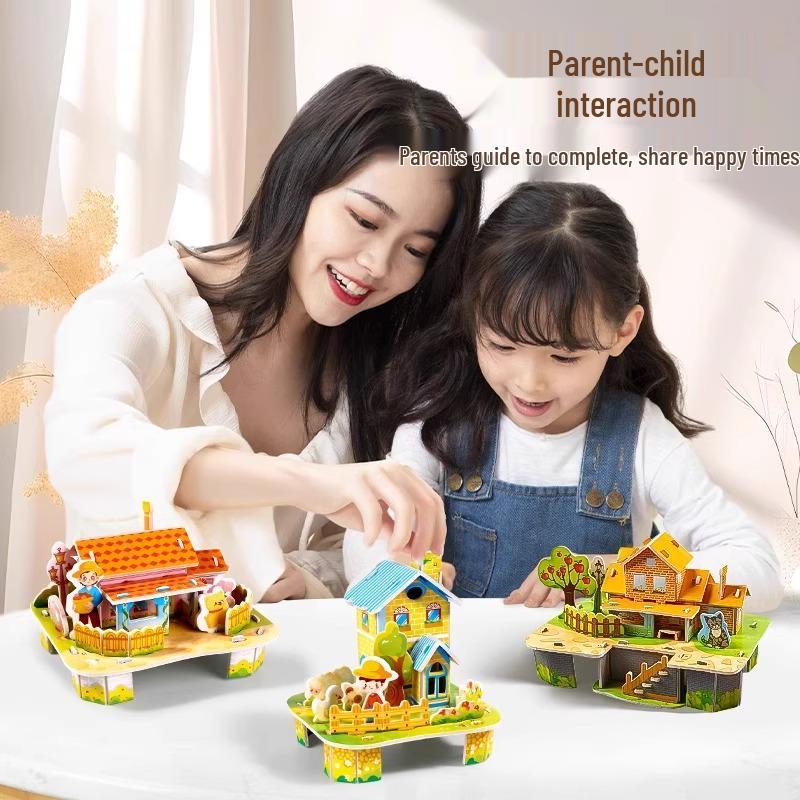 3D Puzzle House Model DIY Educational Toy for Kids Aged 3-6+