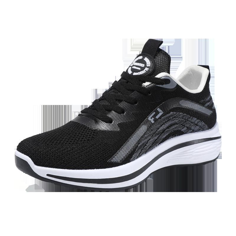 

2025 мужская обувь осень дышащая тонкая сетчатая обувь модная повседневная летящая тканая спортивная трендовая обувь легкая обувь для бега повседневная обувь 39 чёрный