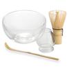 Bol à thé en verre Bol à thé Matcha Cérémonie du thé Fouet à thé Matcha Fouet Cuillère à thé Ensemble, Bol à double paroi, Bol à double paroi, Ensemble, Ustensiles, Bol, Support,