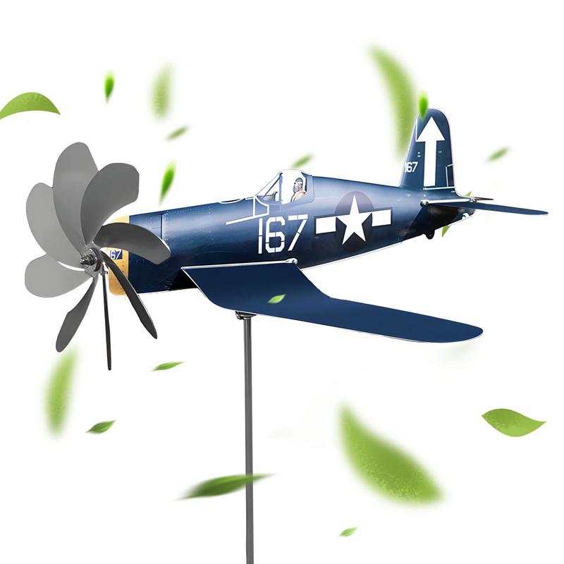 Aircraft Garden Windmill Airplane Wind Spinners Weatherproof Stainless Steel Wind Powered Wind Catcher Garden Art Decorations