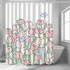 Blue Christmas Tree Washable Dirt-Resistant Shower Curtain Shower Head Waterproof Polyester Bath Curtain For Home Decor