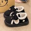 Fashion Winter Outerwear New Bow Bag Heel Women's Shoes with Velvet Warmth Simplicity Comfort Anti Slip Daily Casual Lazy Slippers