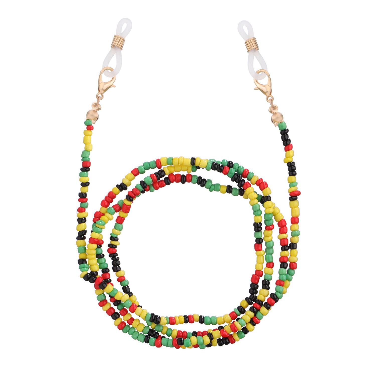 

Multifunctional color rice bead glasses holder, face mask, mask dual-purpose chain