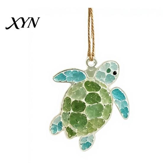 Mini Stained Glass Decoration Sea Suncatcher Ornament, Handmade Animal Ocean Acrylic Hanging Pendants, Garden Window Decor DIY Summer Ornament Decor,