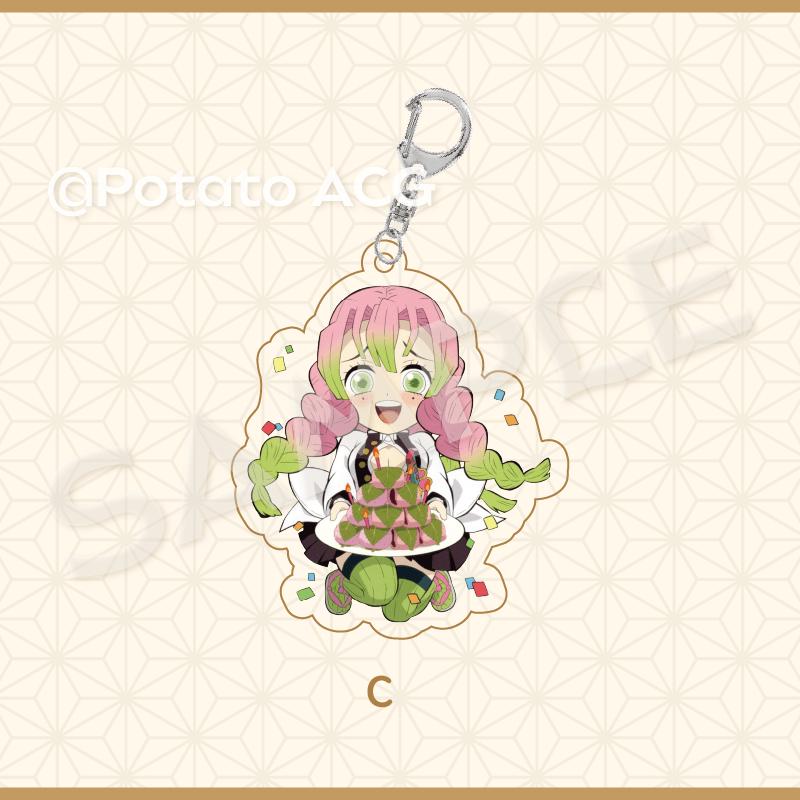 Keychain Pendant Anime Demon Slayer Kimetsu No Yaiba Kamado Tanjirou Double Sided HD Bag Pendant Gift For Fans Cosplay Props Jewelry Gift