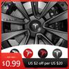Car Sticker Tesla 4pcs 56mm Car Wheel Center Hub Caps Emblem Hubcap Badge Sticker Replacement Decoration For Tesla Model 3 Model