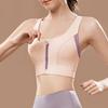 Women's Fashion Patchwork Front Zipper Racerback Sports Running Bra Push Up Fitness Bra Beauty Back Yoga Vest