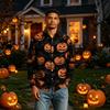 Men's Long Sleeve Button Down Shirt with Halloween Print for Costume Party