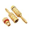 10pcs 4MM Gold Plated Full Copper Banana Plugs Solder Free Speaker Wire Connectors Audio Video Speaker Terminal Jack