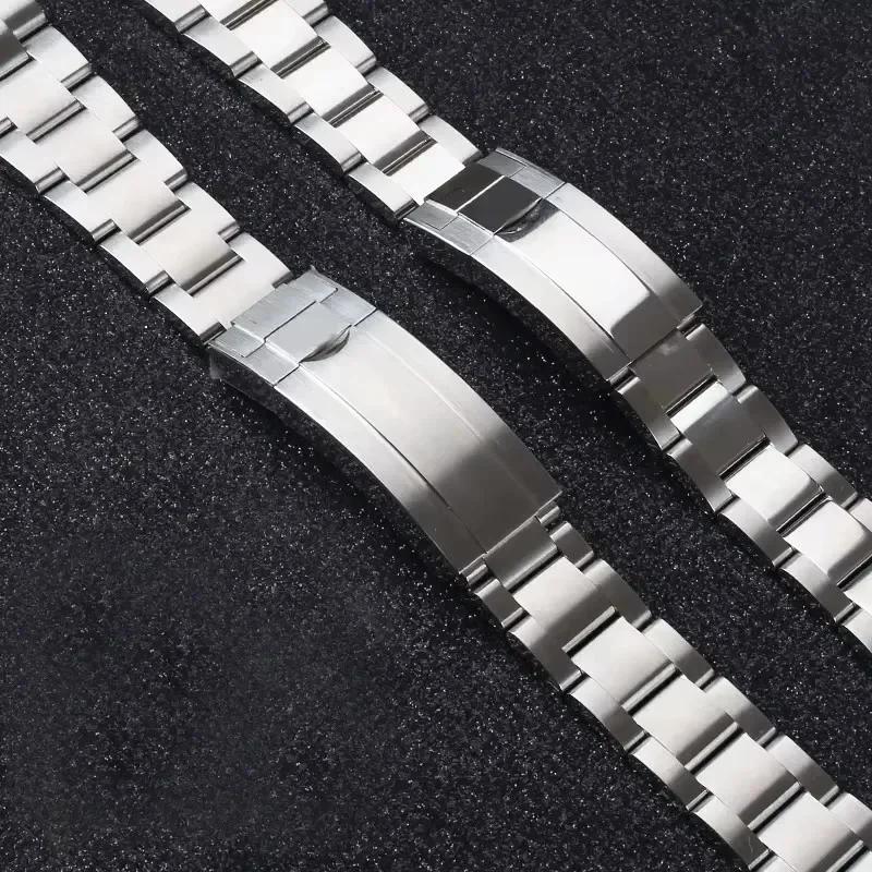 Watch Band For Rolex Daytona Submariner Watch Strap NH35 NH36 Glide Lock Clasp 904L Solid Stainless Steel Bracelet 20MM 21MM