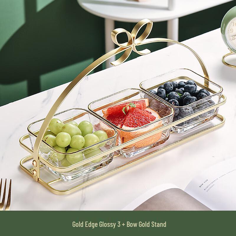 Naijiang Luxury Divided Glass Serving Tray