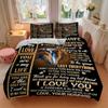 3pcs Love Quotes for Wife Duvet Cover Set, Cover For Bedroom Guest Room (1 Duvet Cover + 2 Pillowcase, Without Quilt),  Yy250922219