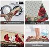 Christmas-Themed Red Cardinal Rose Doormat with Festive for Kitchen Bathroom and Home Entrance Decor Festive Mat Decorations