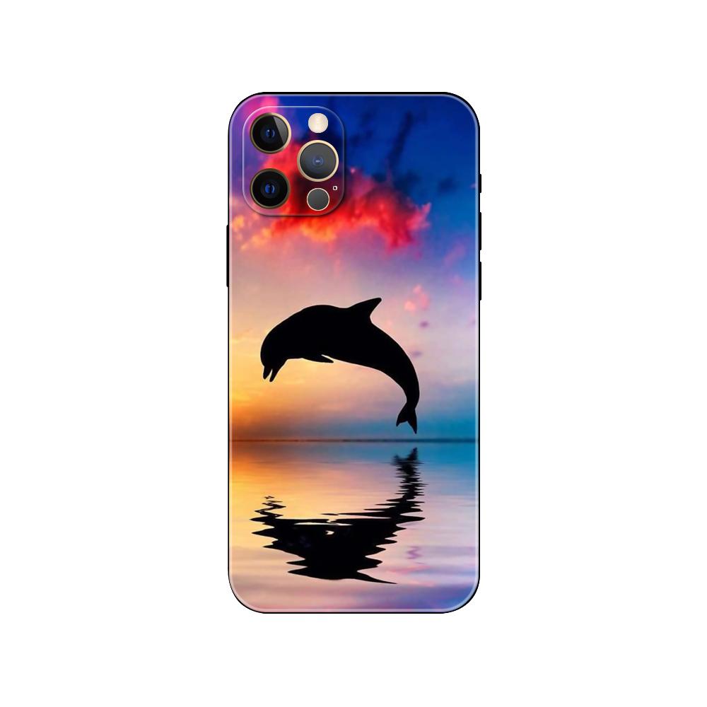 

Чехол для телефона с изображением морского животного и милого дельфина для iPhone 5 5s 2020se 6 6s 7 8 plus x 10 XR XS 11 12 13 mini pro MAX, черная задняя крышка из ТПУ iphone 13pro MAX