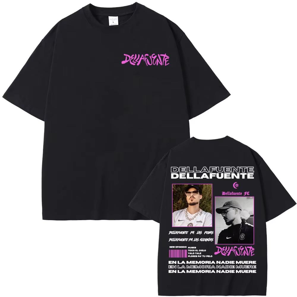 Rapper Dellafuente Pa Las Penas Dellafuente Pa Las Alegrías Print T Shirts Men Women Vintage Casual pure Cotton Tshirt