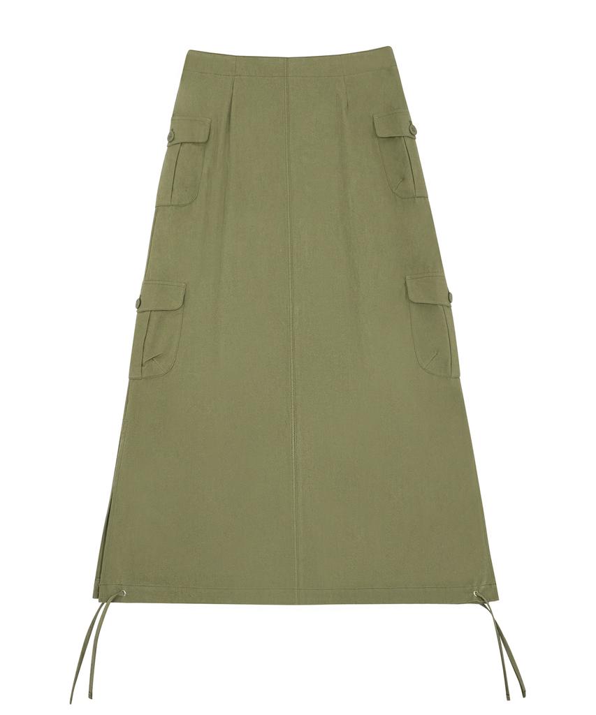 Mileko Corset Long Cargo Low Sk Khaki