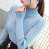 Half Turtleneck Sweater Knitted Base Blouse Women's Short Style Slim Fit