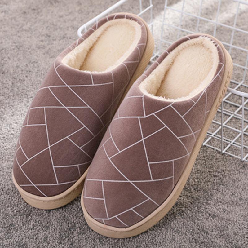 Autumn and winter simple hotel slippers women's thick-soled home indoor couple mao shoes men's warm home cotton slippers winter