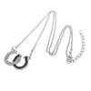 European and American Double Shape Horseshoe U-shaped Black and White Pendant Necklace Fashionable Light Luxury Clavicle Chain