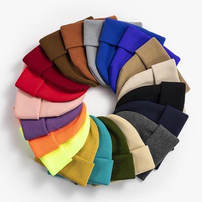 Heren Harajuku Stijl Effen Kleur Gebreide Muts - All-Season Dunne Wollen Beanie met Oorbescherming