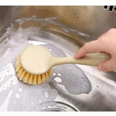 Multi-Purpose Kitchen Cleaning Brush Long Handle Pan Pot Brush Multifunctional Plate Bowl Dish Washing Brushes Stain Removal Household Ideal For Pots