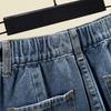Women's High-Waisted Wide-Leg Denim Bermuda Shorts