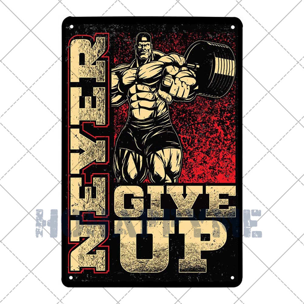 GYM Signs Tin Painting Metal Vintage Plaque Decoration Metal Wall Art Sportsman Retro Poster Iron Plate Home Decor 20x30cm