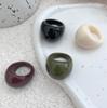 SHIXIN 4 Styles Vintage Chunky Resin Acrylic Large Wide Rings for Women Punk Smooth Surface Geometry Irregular Knuckle Ring New