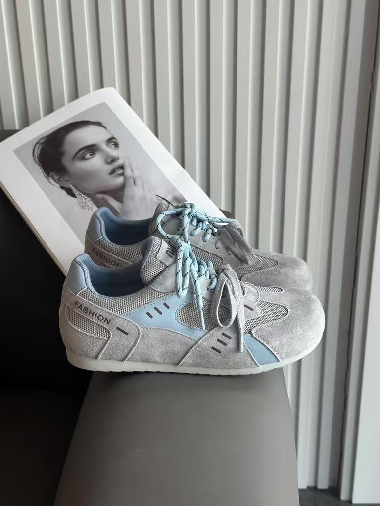 Lightweight soft sole~ leather ugly cute German training shoes women's 2024 winter new two-color shoelaces platform casual Forrest Gump shoes