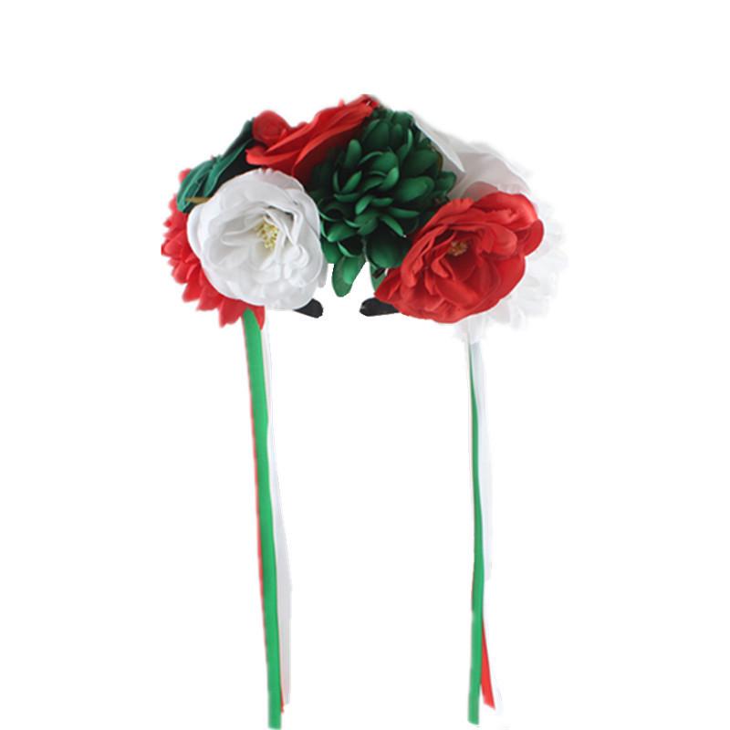 European & American Prom Christmas Flower Headband: Chrysanthemum & Camellia Ribbon Hair Accessory