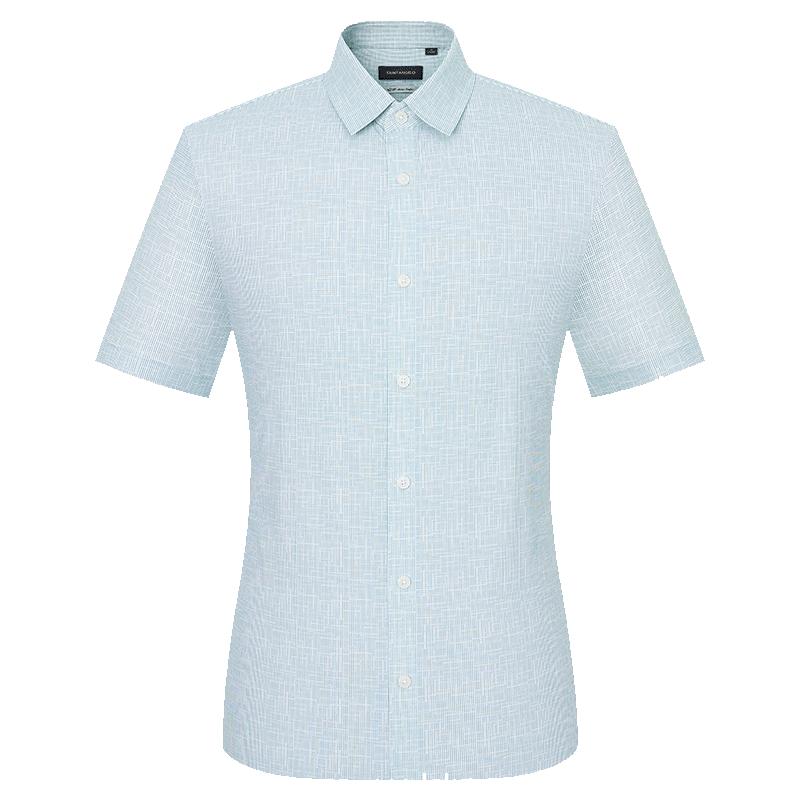 

Baoxiniao Men s Multi-Dimensional Knit Short Sleeve Business Shirt 40