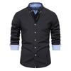 Frühlings Baumwollmischung Herren Oxfordhemd Langarm Button-Down Gesellschaftliche Business Casual Hemden für Herren