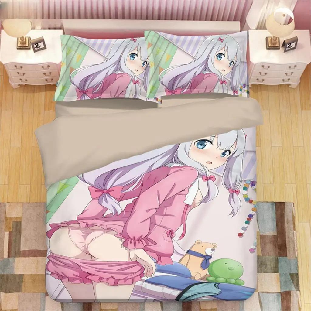 Comfortable Anime Print Duvet Cover Set With Duvet Cover And Pillowcases King Queen Twin Sizes For All Ages
