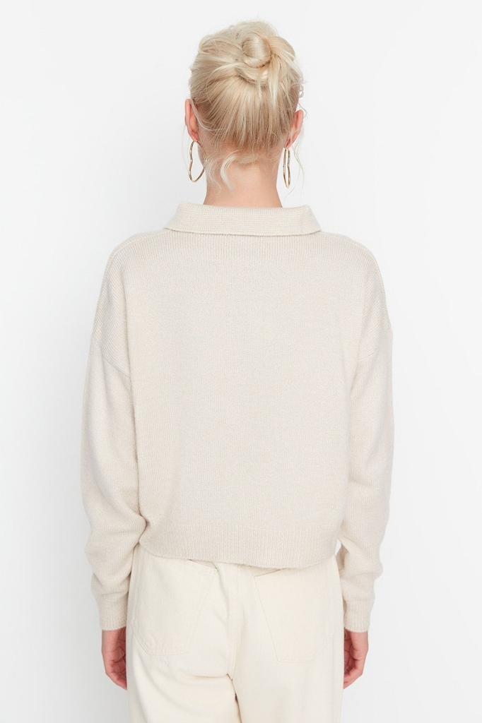 Women's Elegance Style Sweater Stone Soft Textured Basic Knitwear Sweater