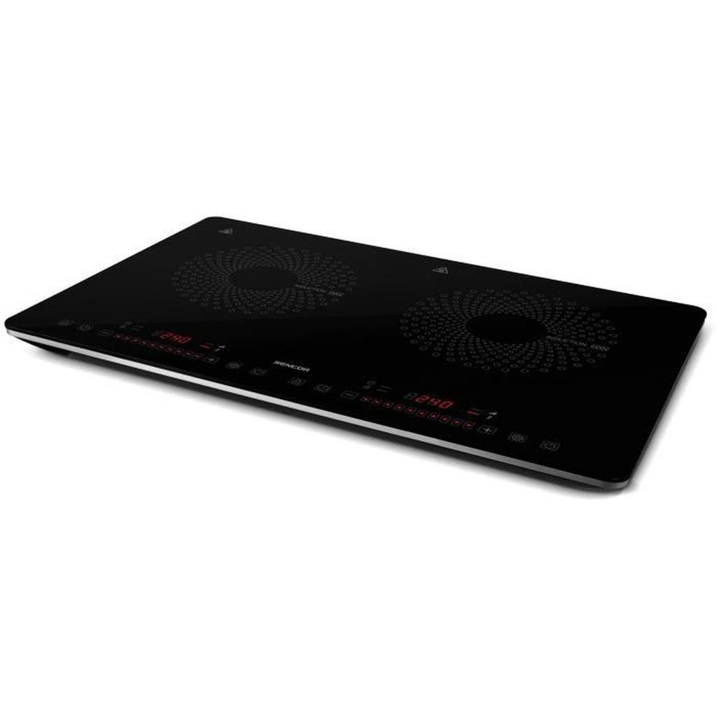 Plaque de cuisson à induction - SENCOR - SCP 4501BK - 3400 W - 2 foyers - Ultra fin - Noir