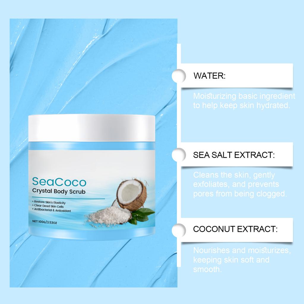 Crystal Body Scrub Sea Body Scrub For Women Natural Body Scrub Deep Exfoliating Scrub For All Skin Types Withand Sea  Deep C