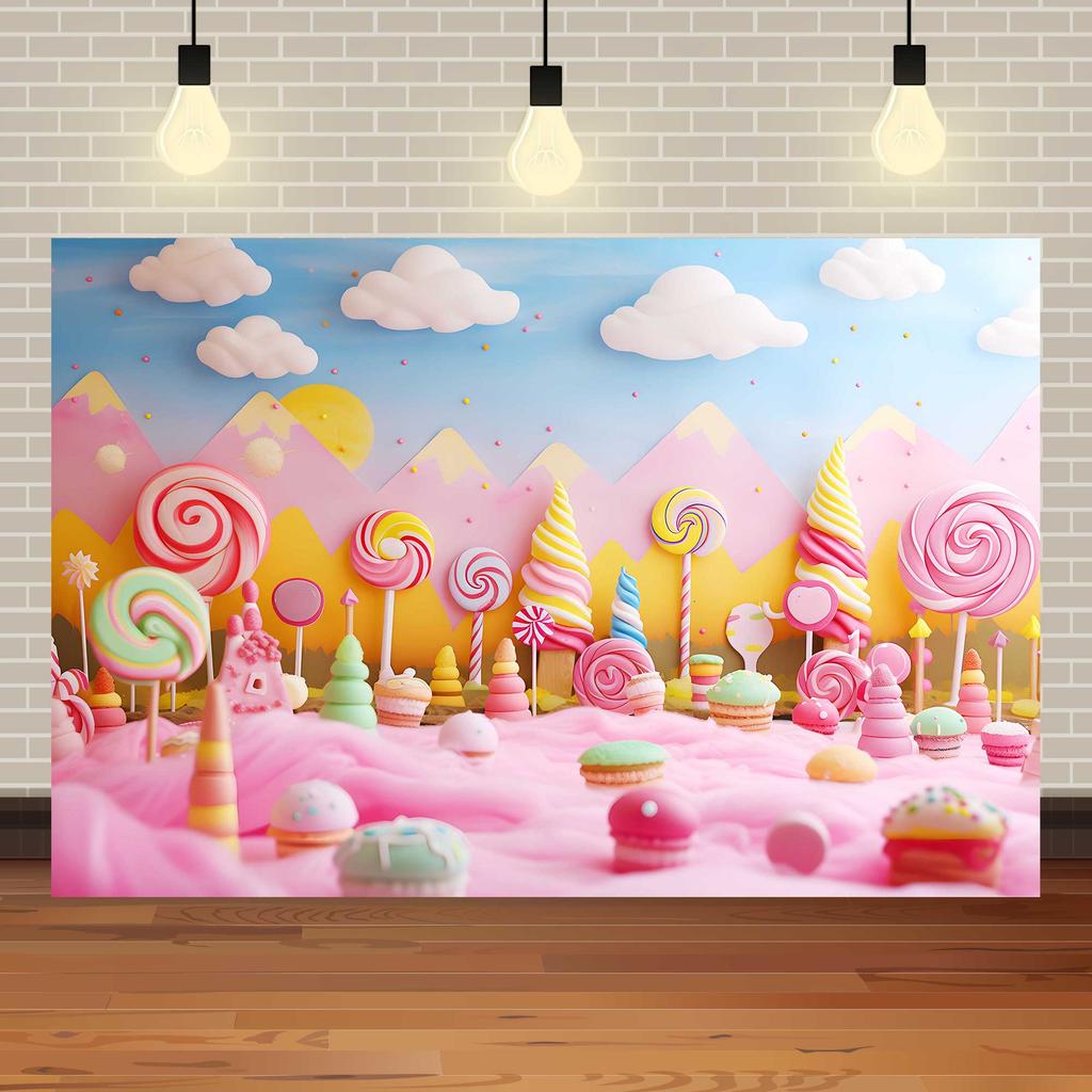 Fantasy World Candy House Theme Decoration Background, Fairy Tale Style Studio Photography Children's Portrait Shooting Backdrop