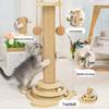 Durable Sisal Cat Scratching Post with Teaser Stick – Self-Amusement Toy to Relieve Boredom
