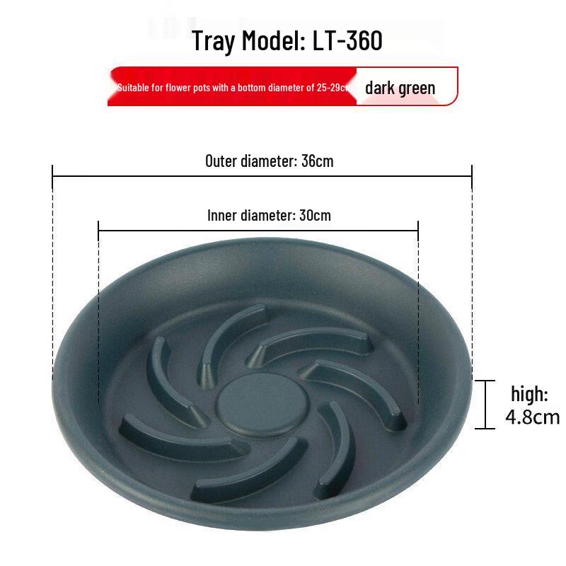 Thickened Round Plastic Flower Pot with Tray