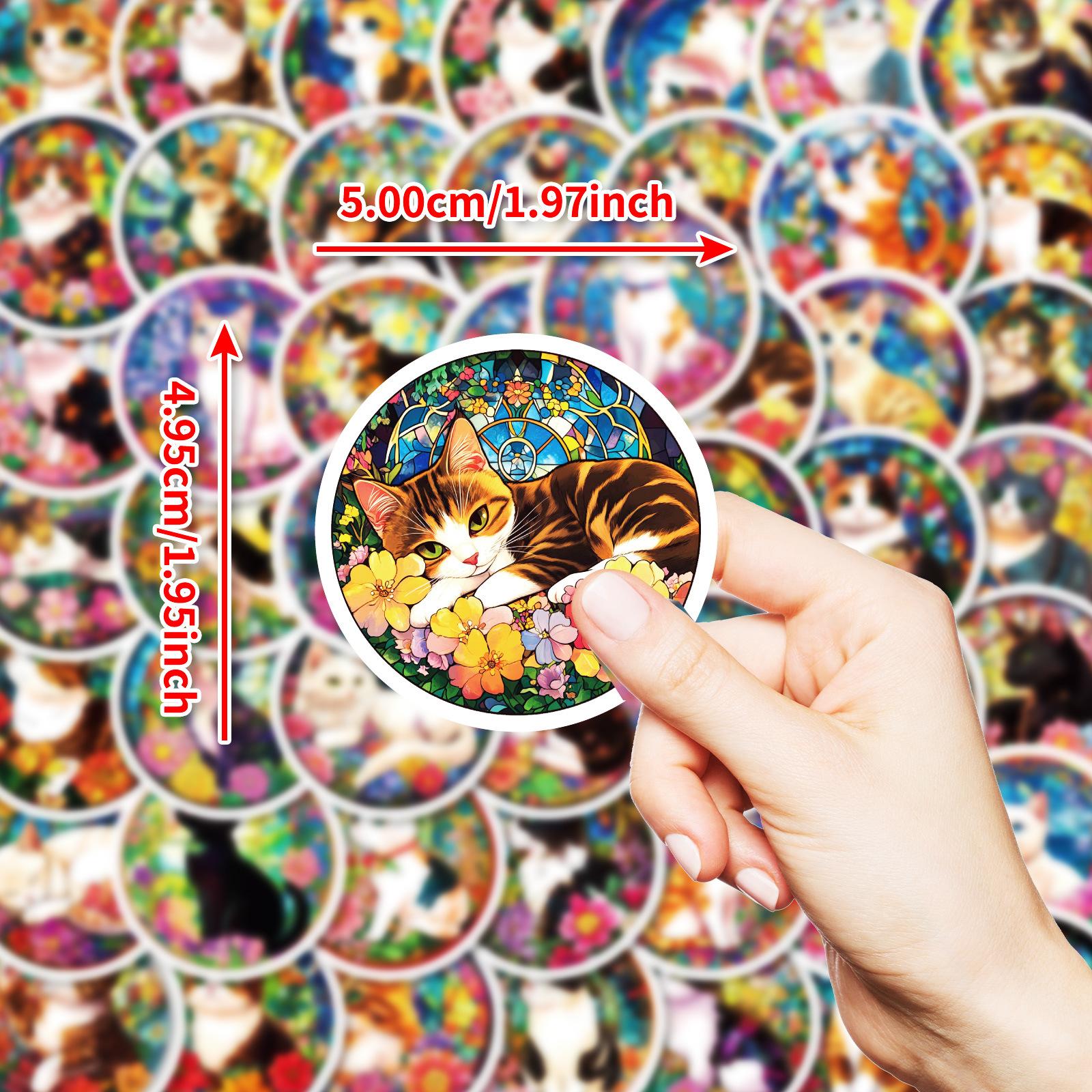 

50 High-Value Retro Series Window Cat Series Decorative Waterproof Stickers