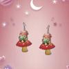 Pink Mushrooms, Reading Books, Children's Earrings, Earrings, Cute Temperament, Cartoon Celebration, Gifts