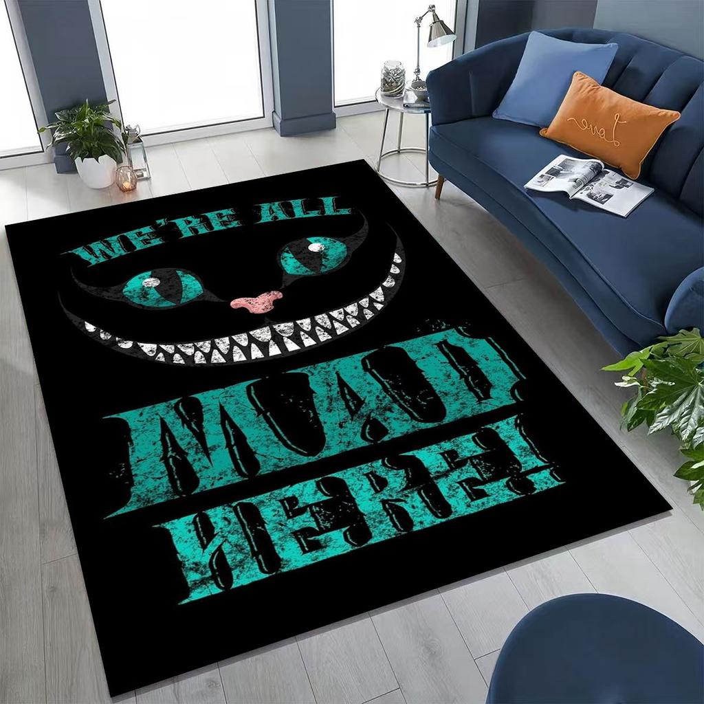 Dream Cheshire Cat Alice in Wonderland Cartoon Rug for Bedroom Living Room Sofa Home Doormat Decor, Large Kid Non-slip Floor Mat
